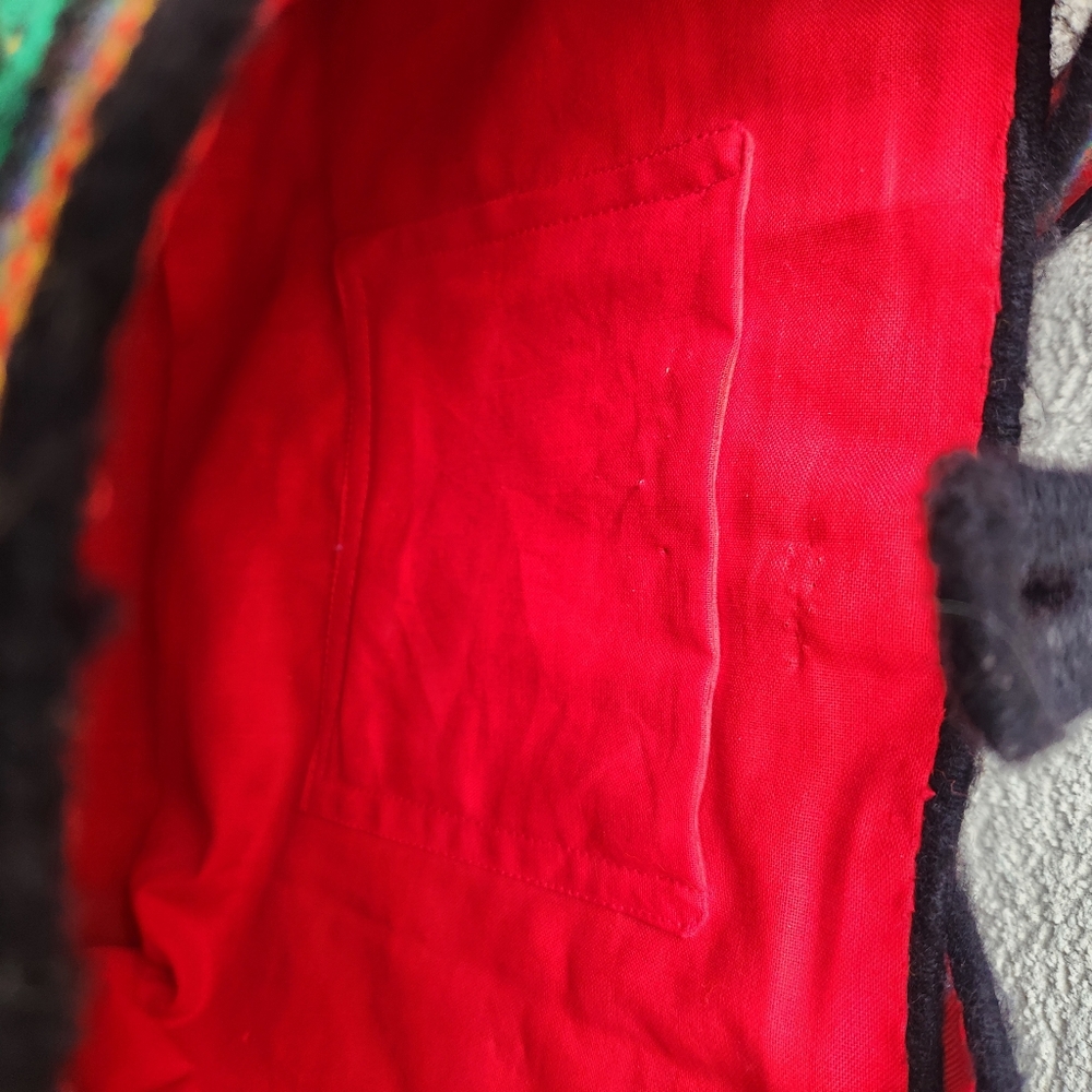 Retro 70s Handmade Tote Cross Stitch Needle Point Patchwork Hand Bag Kitschy - Picture 7 of 11